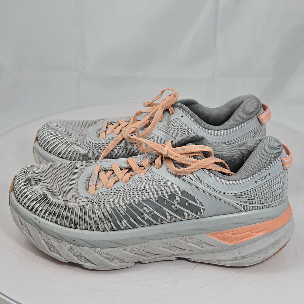 Hoka One One Bondi 7 1110519 HMSH Women 9 Harbor Mist Grey Running Shoes Sneaker